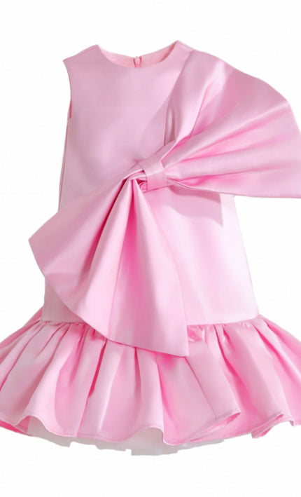 kids atelier tulleen Pink Dahlielle Satin Bow Dress