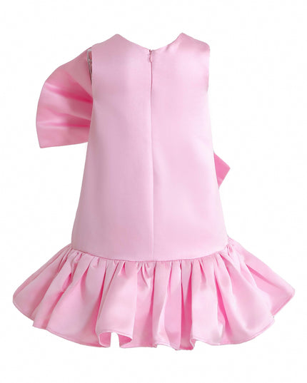 kids atelier tulleen Pink Dahlielle Satin Bow Dress