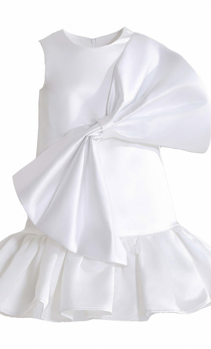 kids atelier tulleen White Dahlielle Satin Bow Dress