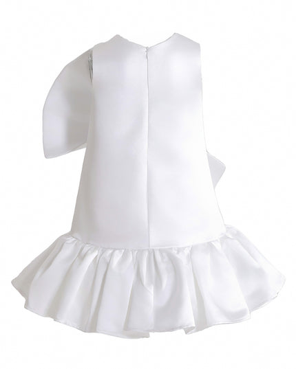 kids atelier tulleen White Dahlielle Satin Bow Dress