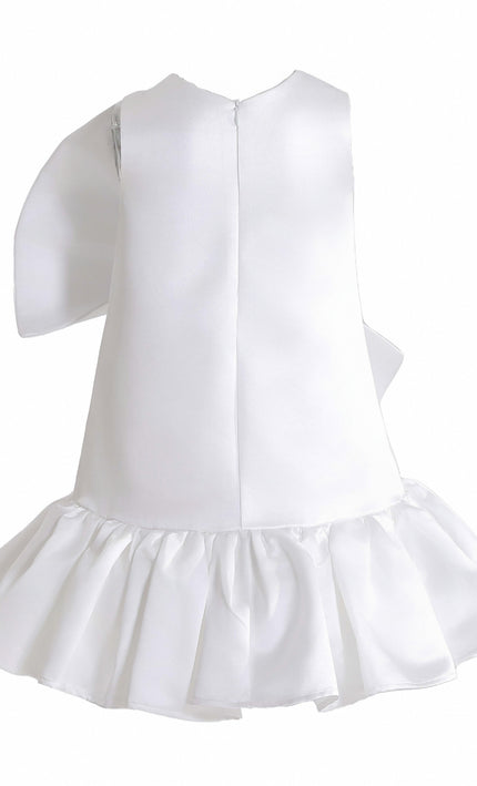 kids atelier tulleen White Dahlielle Satin Bow Dress