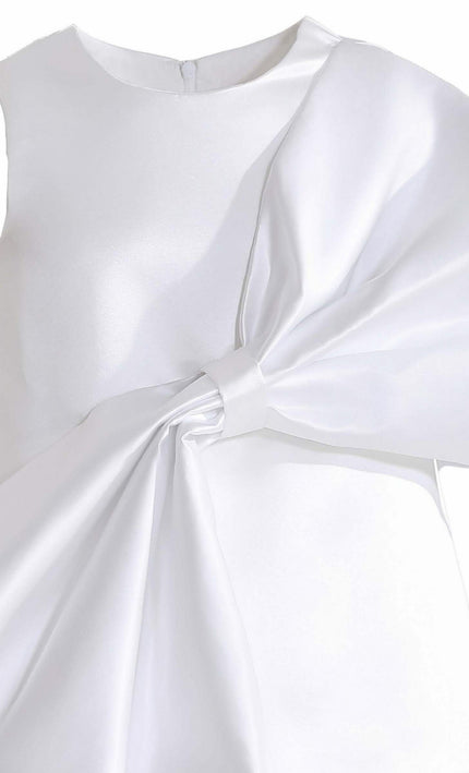 kids atelier tulleen White Dahlielle Satin Bow Dress