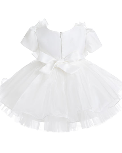 kids atelier tulleen White Celestara Ruffle Bow Dress
