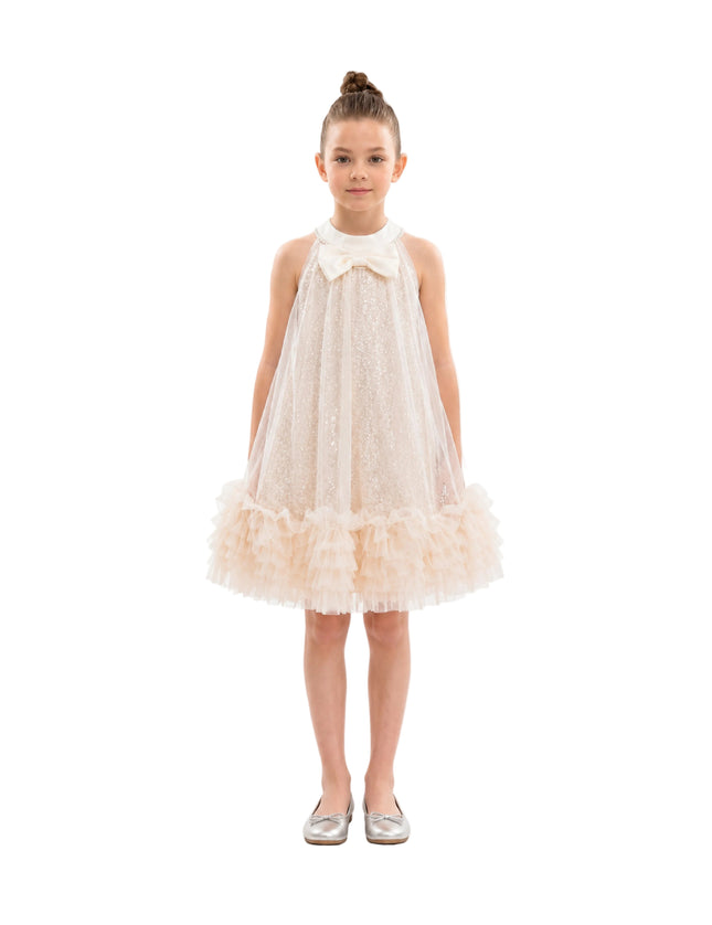 kids atelier tulleen Beige Tansy Petal Cascade Dress