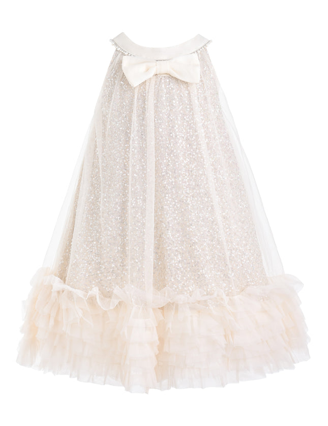 kids atelier tulleen Beige Tansy Petal Cascade Dress