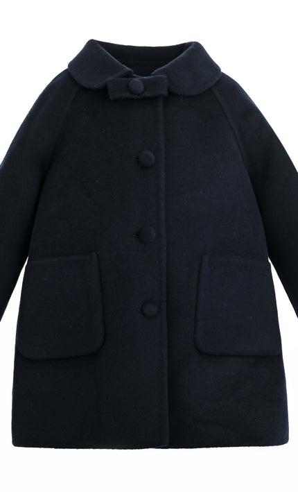 kids atelier tulleen Navy Winter Bow Coat