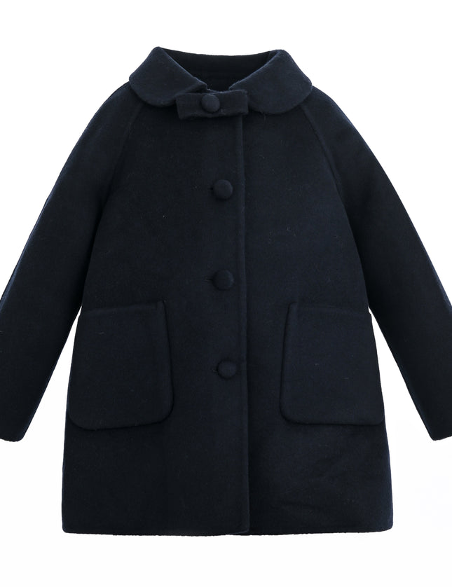 kids atelier tulleen Navy Winter Bow Coat