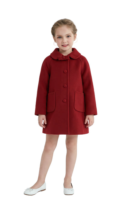 kids atelier tulleen Red Winter Bow Coat
