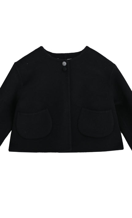 kids atelier tulleen Black Button Wool Jacket
