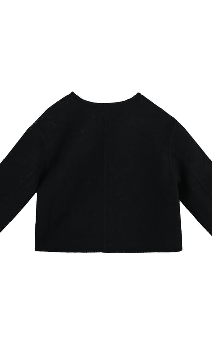 kids atelier tulleen Black Button Wool Jacket