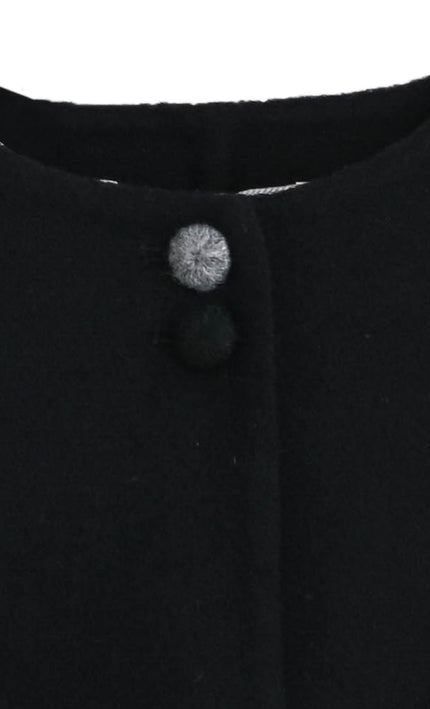 kids atelier tulleen Black Button Wool Jacket
