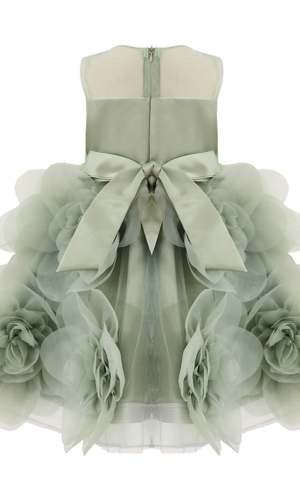 kids atelier tulleen Green Briellea Embellished Sleeveless Dress