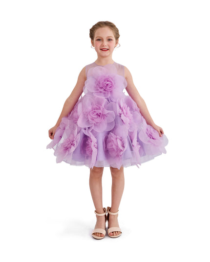 kids atelier tulleen Purple Briellea Embellished Sleeveless Dress