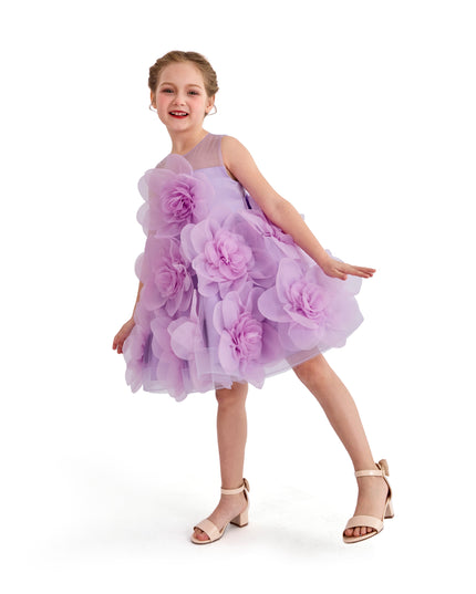 kids atelier tulleen Purple Briellea Embellished Sleeveless Dress