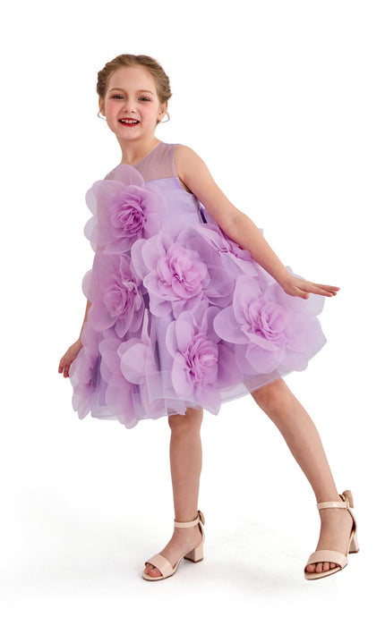 kids atelier tulleen Purple Briellea Embellished Sleeveless Dress