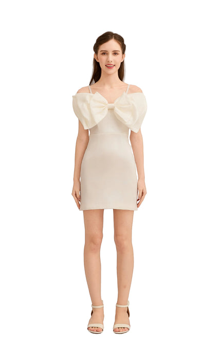 kids atelier tulleen White Bow Mini Dress