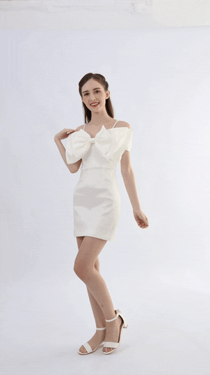 kids atelier tulleen White Bow Mini Dress