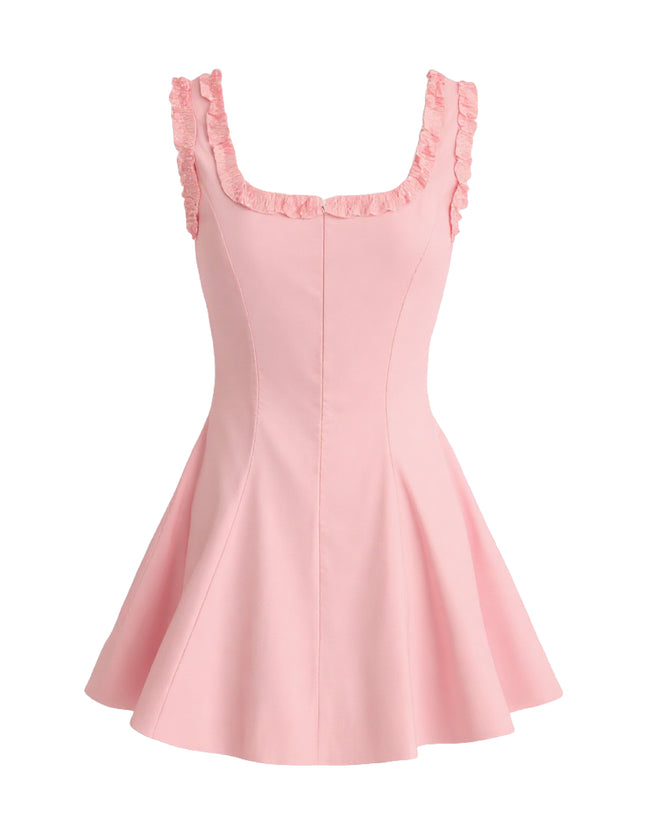 kids atelier tulleen Light Pink Ruffle Strap Dress