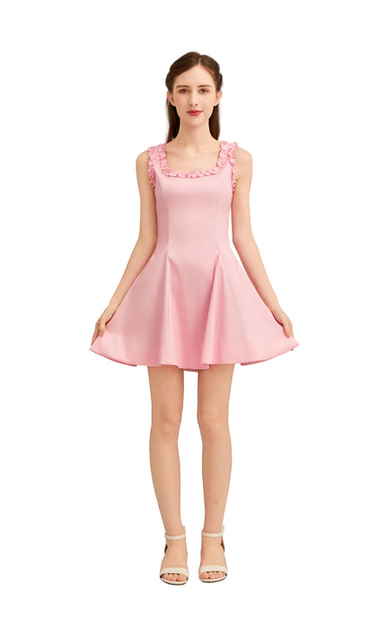 kids atelier tulleen Light Pink Ruffle Strap Dress
