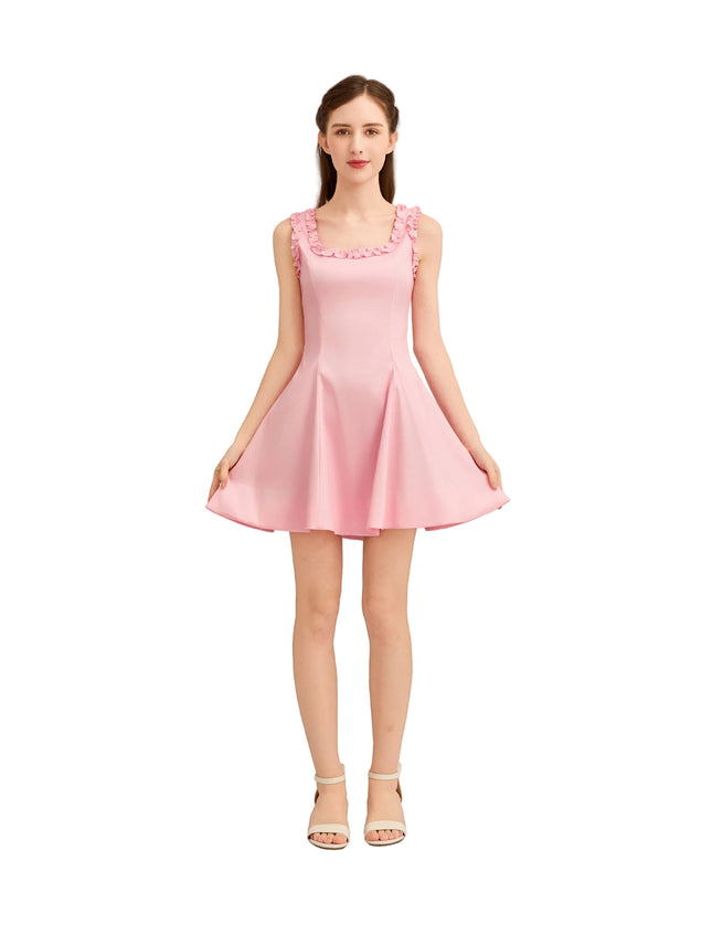 kids atelier tulleen Light Pink Ruffle Strap Dress