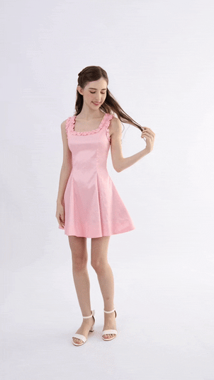 kids atelier tulleen Light Pink Ruffle Strap Dress
