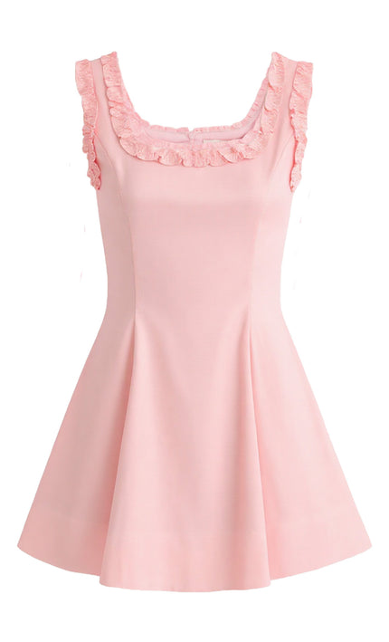 kids atelier tulleen Light Pink Ruffle Strap Dress