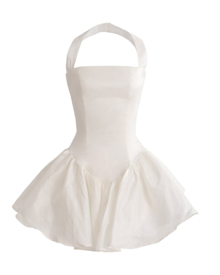kids atelier tulleen White Halter Flared Dress