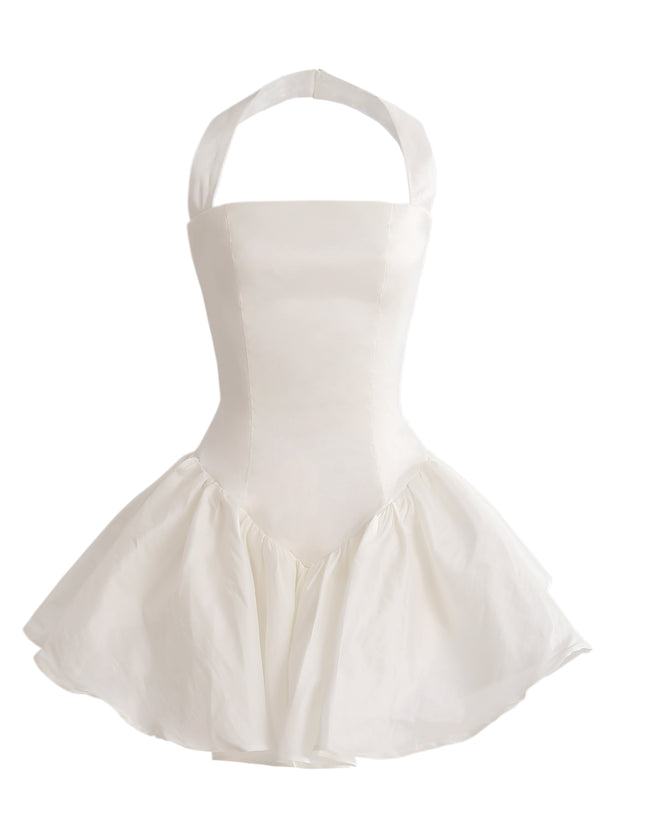 kids atelier tulleen White Halter Flared Dress