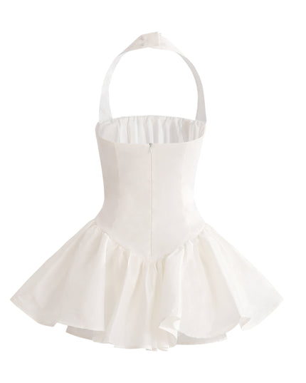 kids atelier tulleen White Halter Flared Dress