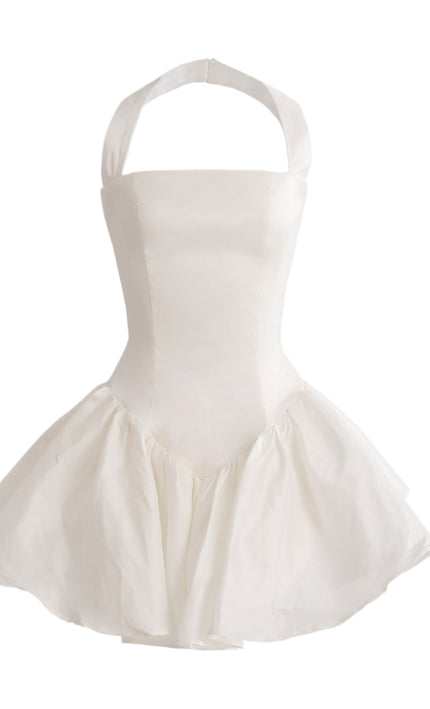 kids atelier tulleen White Halter Flared Dress