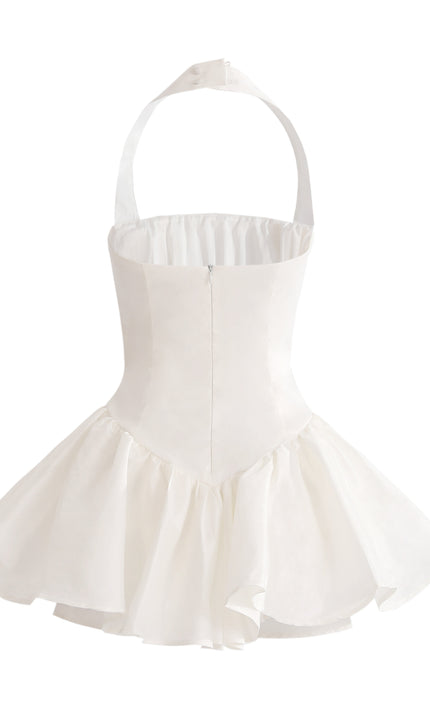 kids atelier tulleen White Halter Flared Dress