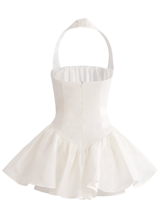 kids atelier tulleen White Halter Flared Dress