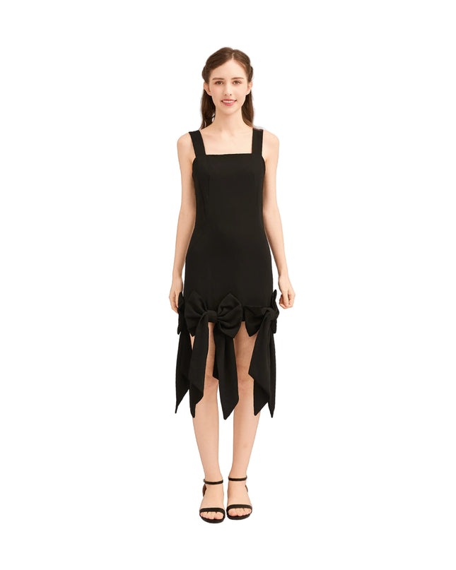 kids atelier tulleen Black Bow-Tail Dress