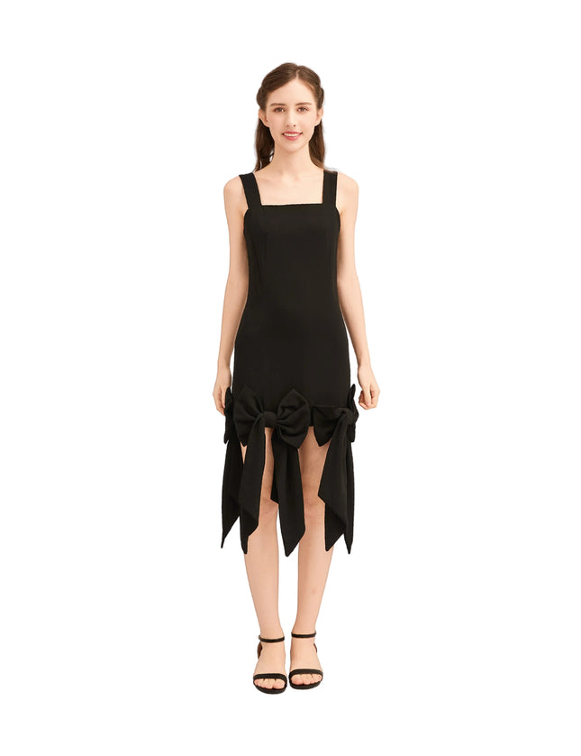 kids atelier tulleen Black Bow-Tail Dress