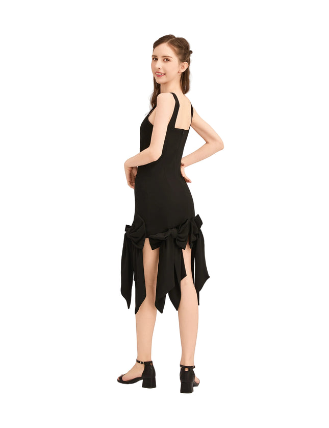 kids atelier tulleen Black Bow-Tail Dress