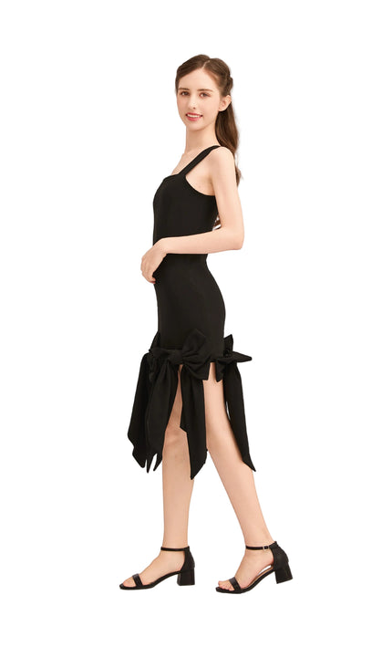 kids atelier tulleen Black Bow-Tail Dress