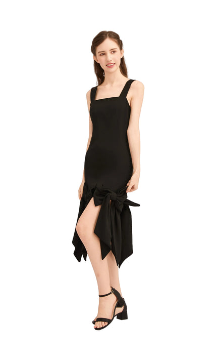 kids atelier tulleen Black Bow-Tail Dress