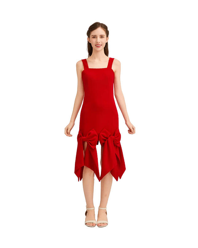 kids atelier tulleen Radiant Red Bow-Tail Dress