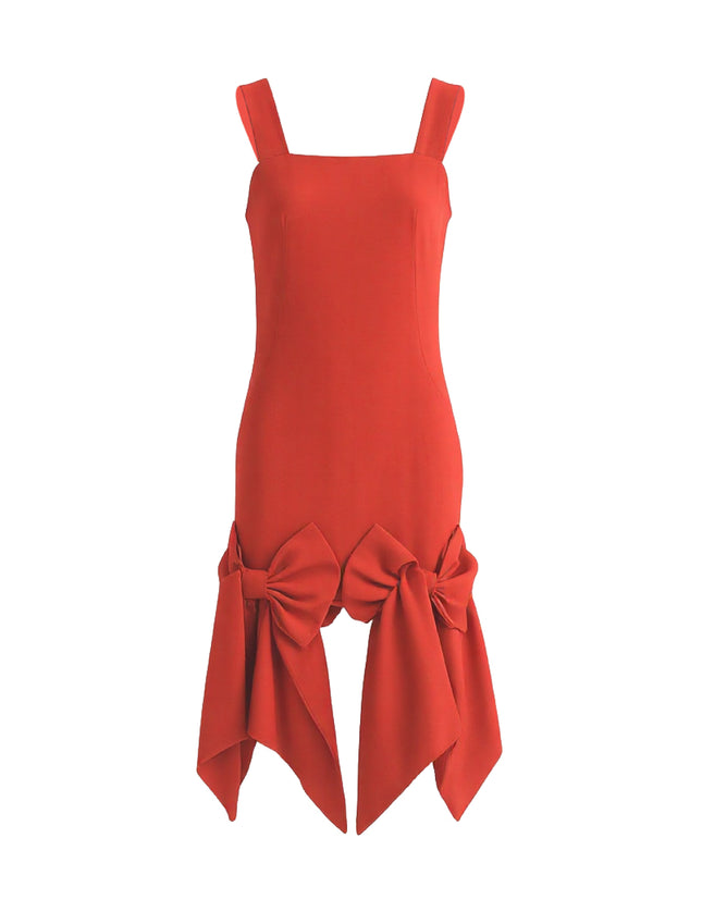 kids atelier tulleen Radiant Red Bow-Tail Dress