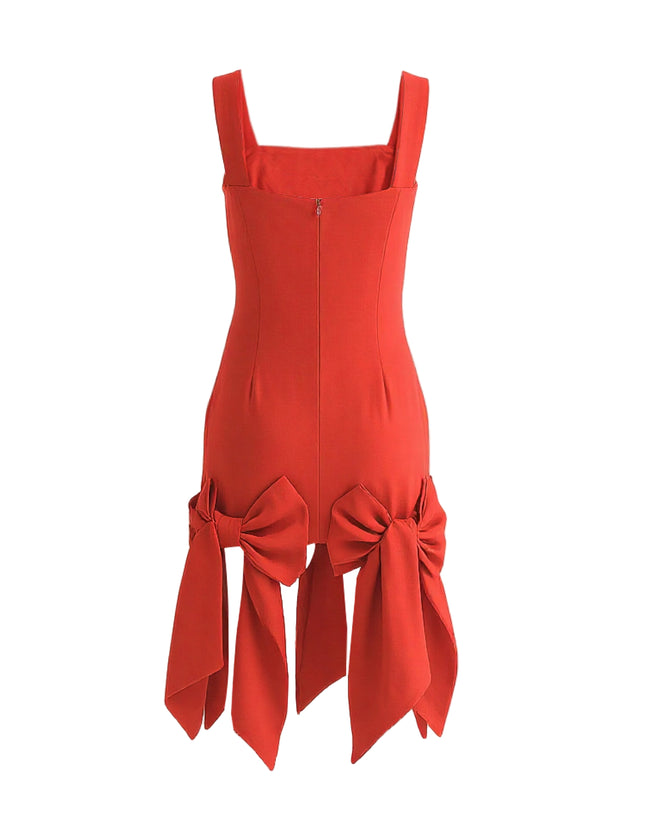 kids atelier tulleen Radiant Red Bow-Tail Dress