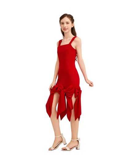 kids atelier tulleen Radiant Red Bow-Tail Dress