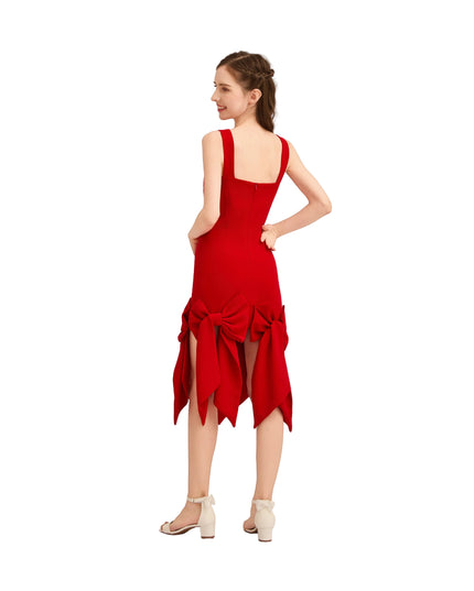 kids atelier tulleen Radiant Red Bow-Tail Dress