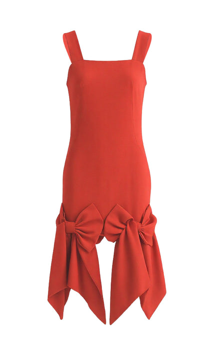 kids atelier tulleen Radiant Red Bow-Tail Dress