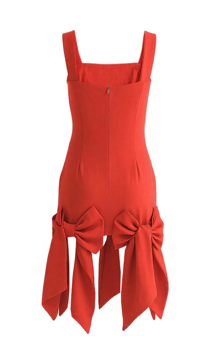 kids atelier tulleen Radiant Red Bow-Tail Dress