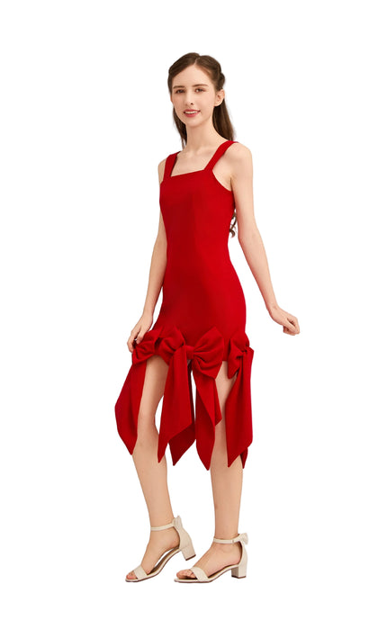 kids atelier tulleen Radiant Red Bow-Tail Dress