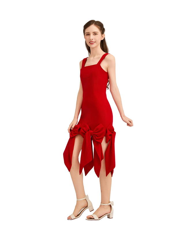 kids atelier tulleen Radiant Red Bow-Tail Dress