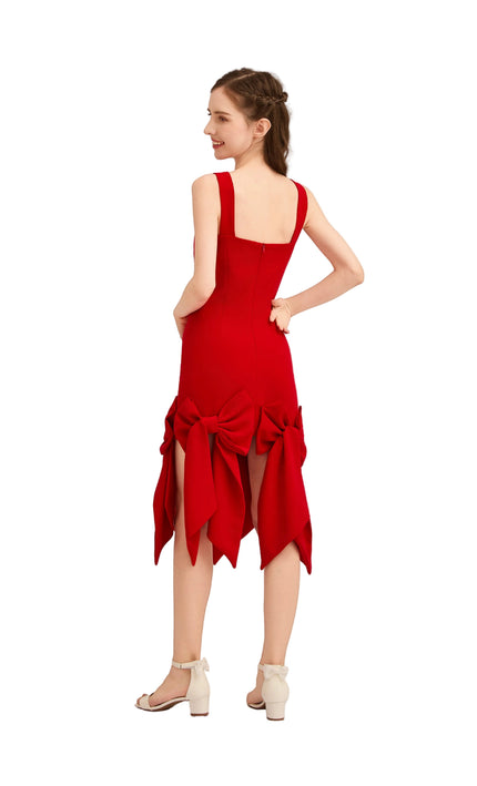 kids atelier tulleen Radiant Red Bow-Tail Dress