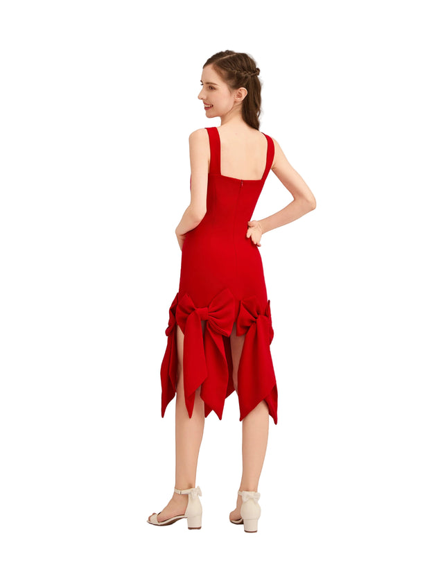 kids atelier tulleen Radiant Red Bow-Tail Dress