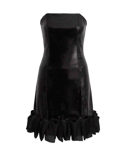 kids atelier tulleen Black Satin Strapless Dress