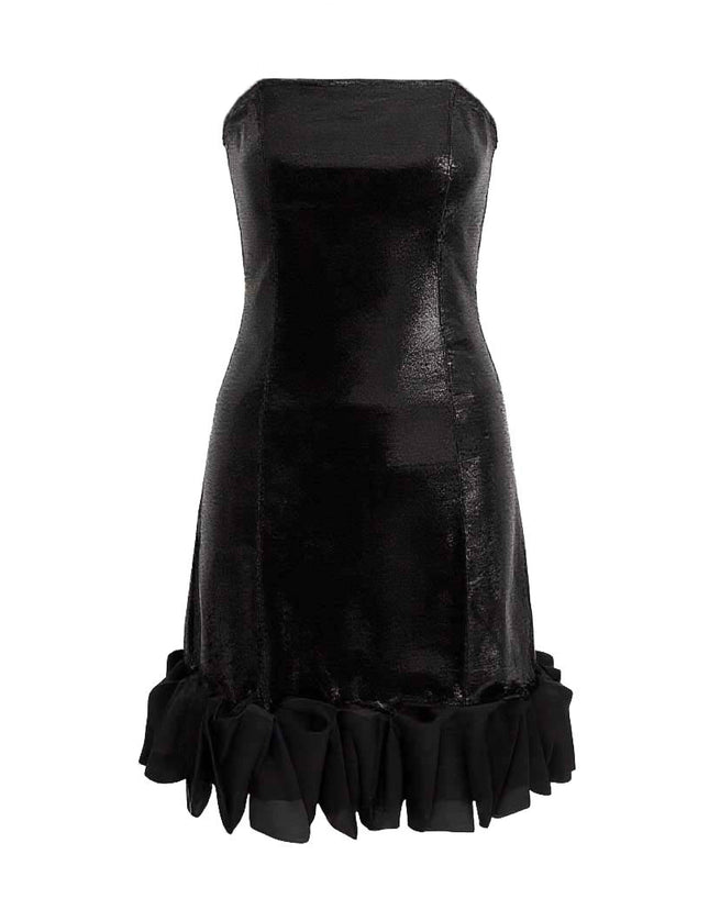 kids atelier tulleen Black Satin Strapless Dress